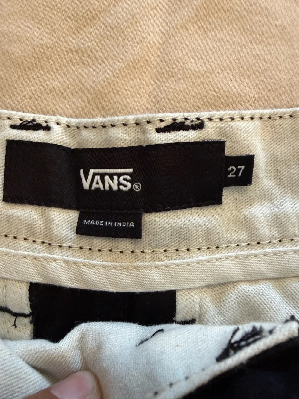 Vans Black and White Waistband Label Jeans - Size 27 - Picture 2 of 2